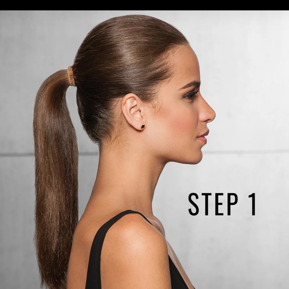 HAIRDO Human Hair Ponytail CLIP VELCRO WRAP EXTENSION KEN PAVES BLOND DARK ROOTS - Picture 3 of 12